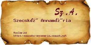 Szecskó Annamária névjegykártya