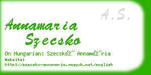 annamaria szecsko business card